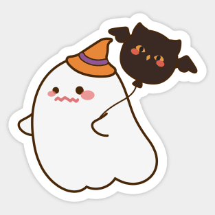 Kawaii Ghost with Oel Balloon Sticker